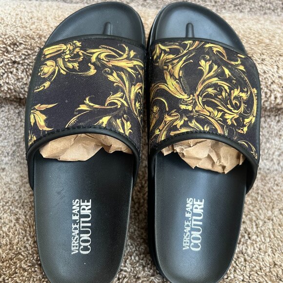 Versace Jeans Couture Platform Slides Men\'s. Size EU 42/US 8.5-9. In very good main image 10